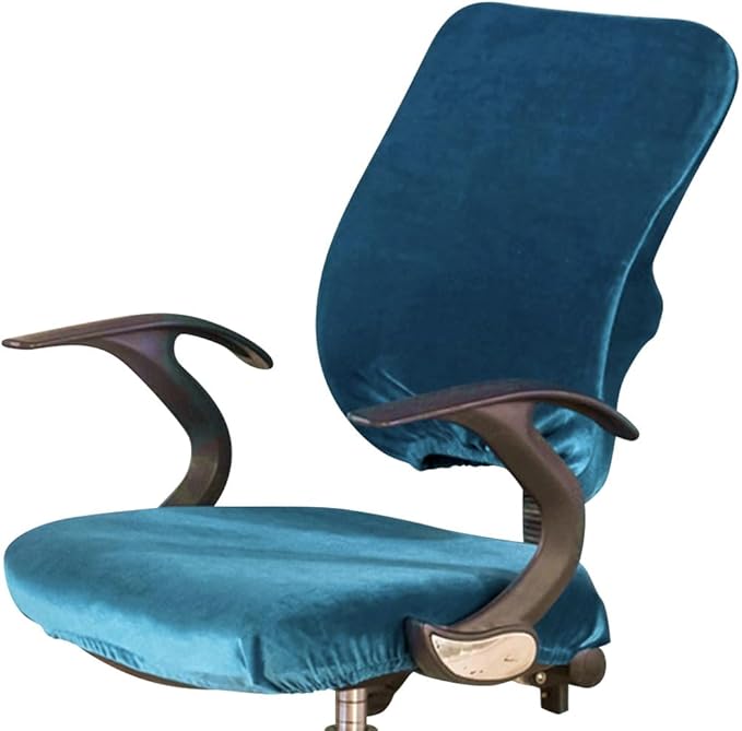 VIOKKO Stretch Spandex Velvet Computer Office Chair Covers, Removable Washable Universal Chair Slipcovers for Hotel Home Bar Wedding Party Decor (Chair Seat Cover + Backrest Cover)