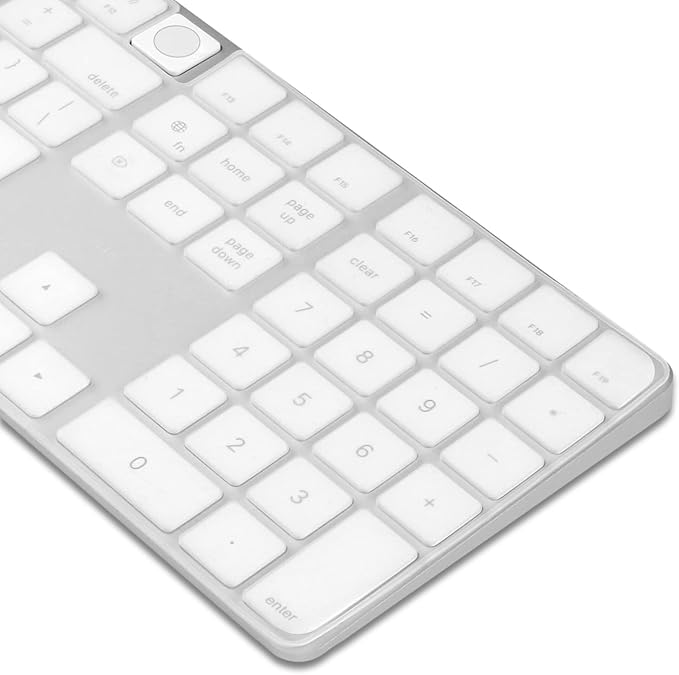 ProElife Ultra Thin Silicone Keyboard Cover Skin for 2022 Mac Studio & 2021 Apple iMac 24'' M1 Chip Magic Keyboard 2 with Numeric Keypad Touch ID A2520 Accessory U.S Enter Soft Protector, Transparent