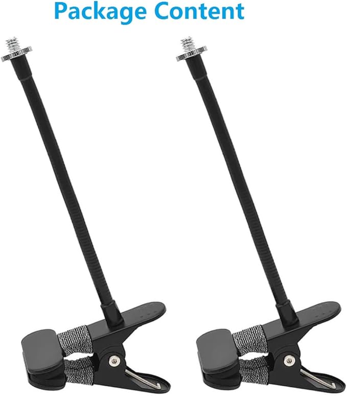 Clamp Mount for Arlo Essential/Pro 5S/Pro 4/Pro 3/Pro 2/eufy/AOSU/Reolink Camera and More 1/4'' Screw Camera (No Drill, Black, 2 Pack)