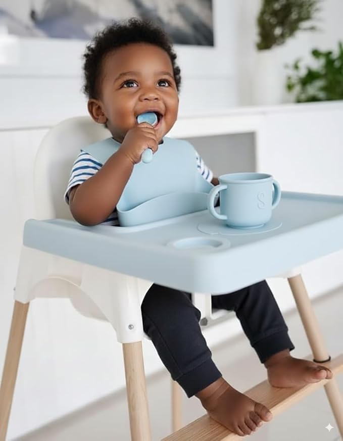 PandaEar High Chair Footrest for IKEA Antilop, Adjustable Height Natural Bamboo Wooden Footrest with Rounded Corners, Baby High Chair Accessories