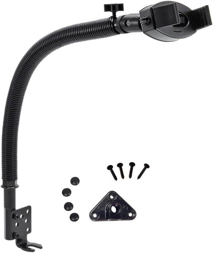 ARKON Mounts Mobile Grip 2 Phone Holder with Car Seat Rail or Floor Mount, For Cars and Trucks, High-Strength Flexible Arm, Compatible with iPhone, Galaxy, & more