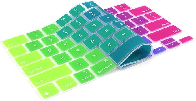 ProElife Keyboard Cover Skin for 2026-2022 MacBook Air 13.6 inch 15.3 inch M5 M4 M3 M2 Chip A3449 A3240 U.S Enter TPU Protector for MacBook Air 13'' 15'' M5 M4 M3 2026 2025 2024 Accessory (Rainbow)