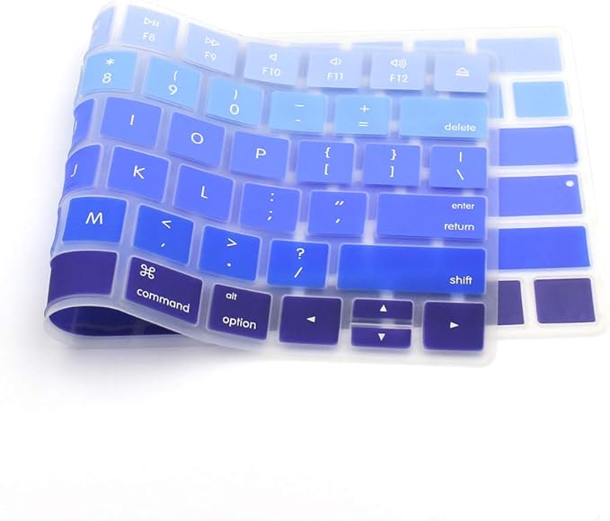 ProElife Ultra Thin Silicone Keyboard Protector Cover Skin for Apple Magic Keyboard & Magic Keyboard 2 (U.S Version, Model: MLA22L/A-A1644, Without Numeric Keypad) (Ombre Blue)