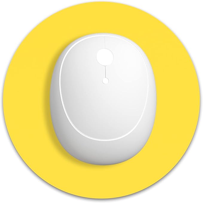 Dapesuom Small Mouse Pad, 6 x 6 Inch Thick Rubber Premium-Textured Non-Slip Portable & Washable Round Mini Mouse Mat for Women Men Wireless Laptops Keyboard Tray Gaming Computer Office Travel, Yellow