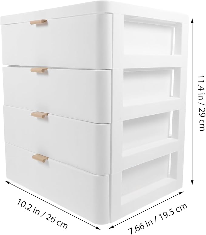 Lurrose Makeup Organizer with Drawer Tabletop Storage Box 11.41X10.23X7.67In Multi-Layer Cosmetic Storage Case for Vanity Desk Office Supplies
