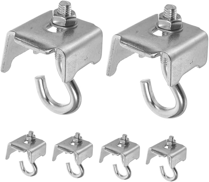 Angoily 6pcs Heavy Duty Clamp Hooks for Floating Shelves Hardware Metal Support Brackets for Efficient Warehouse Organization and Strong Loadbearing Stability