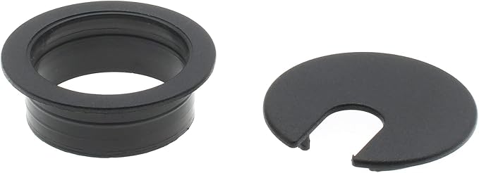 1-3/4 Inch (45 mm) U-Shaped Opening Desk Grommet 2 Pcs ABS Plastic Cable Hole Cover Cable Cord Grommet to Arrange Wires & Cords Through Computer Table/Countertops (Black)