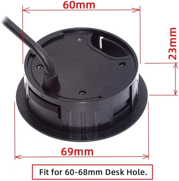 NFHK USB 3.0 Hub SD TF USB-C 2 Port USB 60mm Desk Grommet Splitter Dock Station Micro-SD Card Reader for Desktop PC