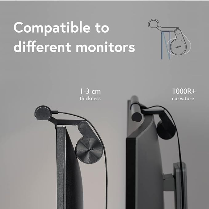 BenQ Screenbar E-Reading LED Computer Monitor Light Lamp with Auto-Dimming and Hue Adjustment Features, Matte Black USB Powered Office Lamp (ScreenBar_Black) Complements with Backlight/RGB setups
