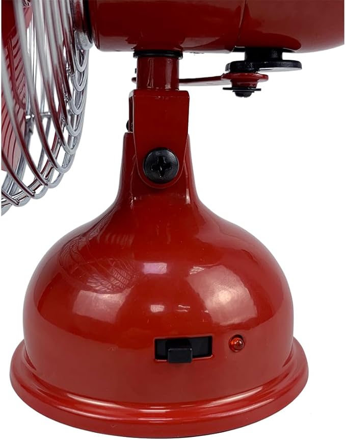 Good Housekeeping (92521) All-Metal USB-Powered 5" Oscillating Personal Fan (Crimson Red)
