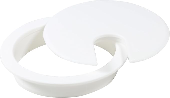 5 Pack Rok Hardware 3" (76mm) White Round Computer Desk Table Port Wire Cable Cord Organizer Hole Cover Grommet, ROKRG3WHT