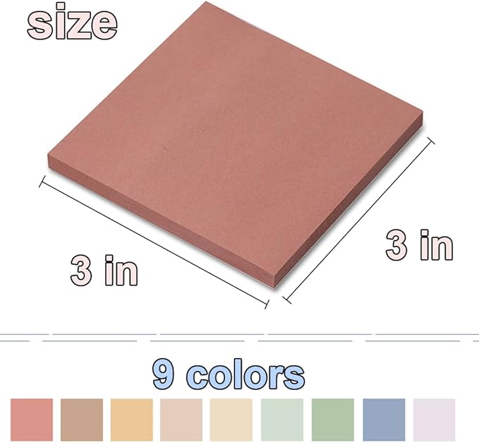 (54 Pack) Pop Up Sticky Notes Refill,3x3 in Popup Notepads,Accordion Stickies Super Sticking Power,Office School Memo Note Pads Vintage Colors,Post on Windows Doors,Recyclable,Easy to Write on