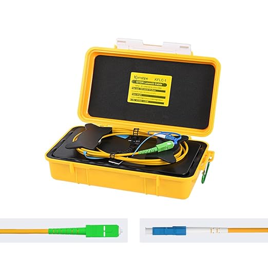 KOMSHINE SC APC-LC UPC OTDR Launch Cable Box G652D Cable Fiber Singlemode 9/125, OTDR Launch Box Optical Fiber Test Extension Line Single Mode Dead Zone Eliminator 1KM