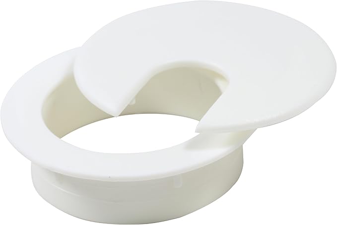 25 Pack Rok Hardware 2" (51mm) White Round Computer Desk Table Port Wire Cable Cord Organizer Hole Cover Grommet, ROKRG2WHT