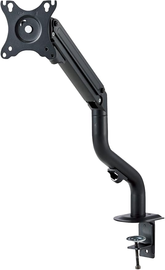 Elecom DPA-SL05BK Monitor Arm, Display Arm, Single Arm, Spring, Load Capacity: Approx. 4.4 - 17.6 lbs (2 - 8 kg),