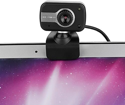 Webcam with Microphone, 640 x 480/0.3Mp USB Camera with Clamp Mount Support 360° Rotation and 30° Vertical Adjustment Suitable for Desktop PC Laptop