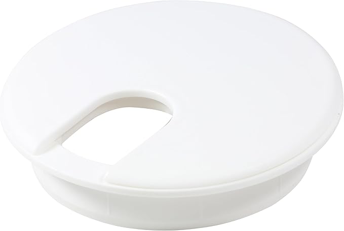 Rok Hardware 3" (76mm) White Round Computer Desk Table Port Wire Cable Cord Organizer Hole Cover Grommet, ROKRG3WHT