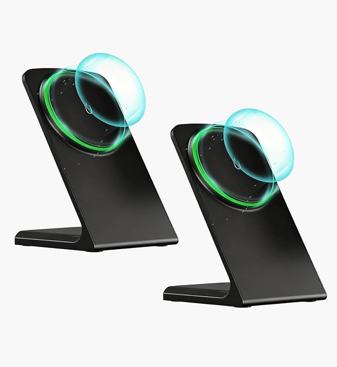 Magnetic Charger Stand, Wireless Charging Station Compatible with MagSafe for iPhone 17/16/15/14/13/12/Air Series (2 Pack, Onxy Black)