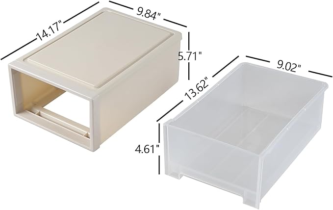 12 Quart Plastic Storage Drawer Unit, Stackable Desktop Storage Drawer, 3 Packs