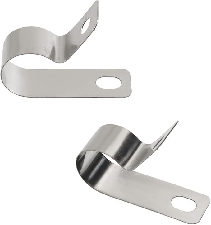 Antrader R-Type Cable Clips,12mm/0.47" Cable Clamps with Screws,304 Stainless Steel,100Pcs