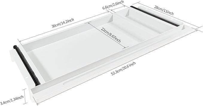 Under Desk Mounted Sliding Drawer to pull out, Attachable Desk Pencil Drawer Ball-Bearing Slides