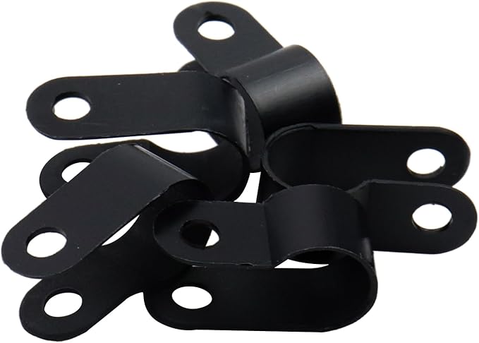 Antrader Nylon Plastic R-Type Cable Clamps,3/8" Clamps Fasteners Assortment for Cable Conduit,with Screws,200Pcs