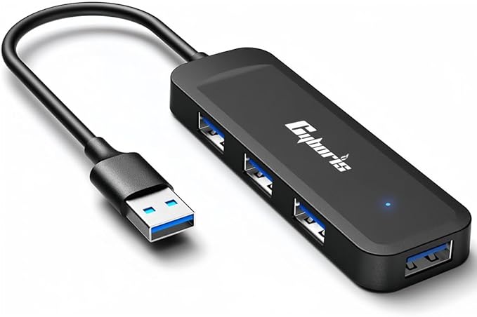 USB 3.0 Hub, 4 Port USB Hub Splitter USB Expander Compatible with MacBook Air, Mac Pro, iMac, Surface Pro, Laptop, PS4, XPS, Xbox, Flash Drive, HDD, Keyborad, Mouse