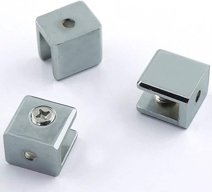 Glass Shelf Bracket Glass Clamp Holder Adjustable Clamp Shelf Clip for 6-10mm Thickness - 4pcs