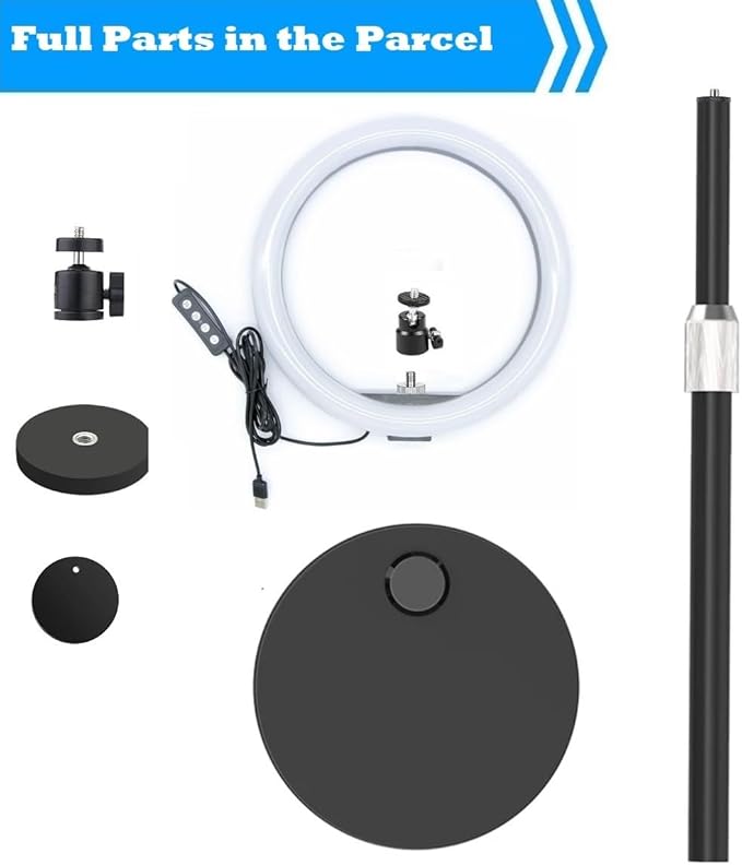 Magnetic Webcam Brio-101 Light Stand,10'' Ring Light with Tabletop Tripod Holder for Logitech Brio 101 301 501 4K C270 C310 C920x C920s C920e C922x webcams with/Without 1/4''-20 Interface
