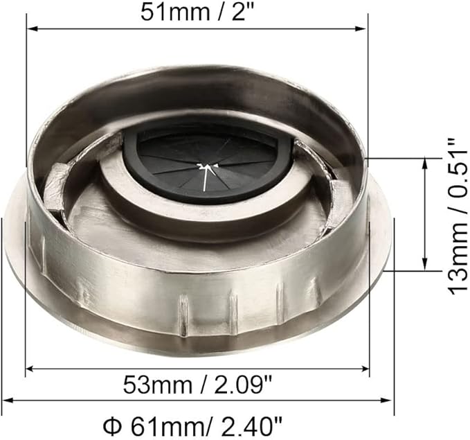 uxcell Cable Hole Cover, 2.1Inch/53mm Zinc Alloy Desk Wire Cord Cable Grommets Hole Cover for Office PC Desk Cable Cord Organizer, Wire Drawing Silver