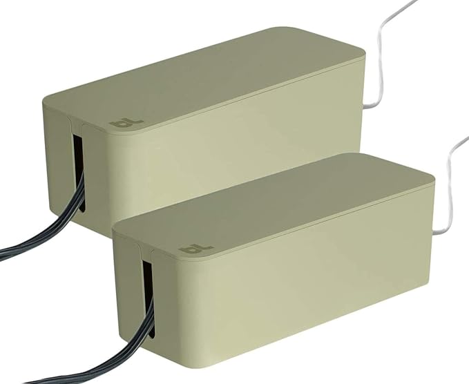 Bluelounge CableBox Cable and Cord Management System - (Light Sage) - Pack of 2