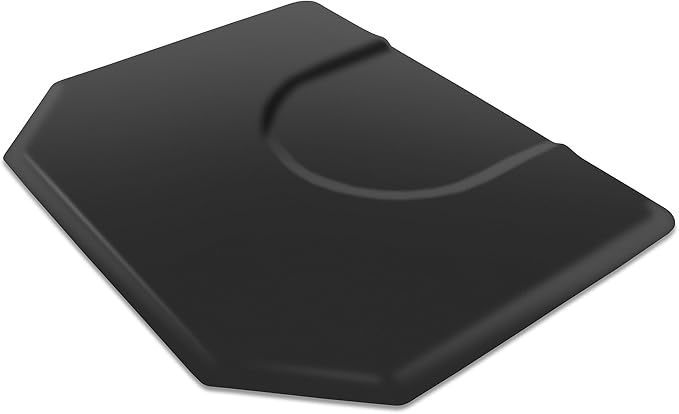 Saloniture 5 ft. x 4 ft. Salon & Barber Shop Chair Anti-Fatigue Mat - Black Hexagon - 1 in. Thick