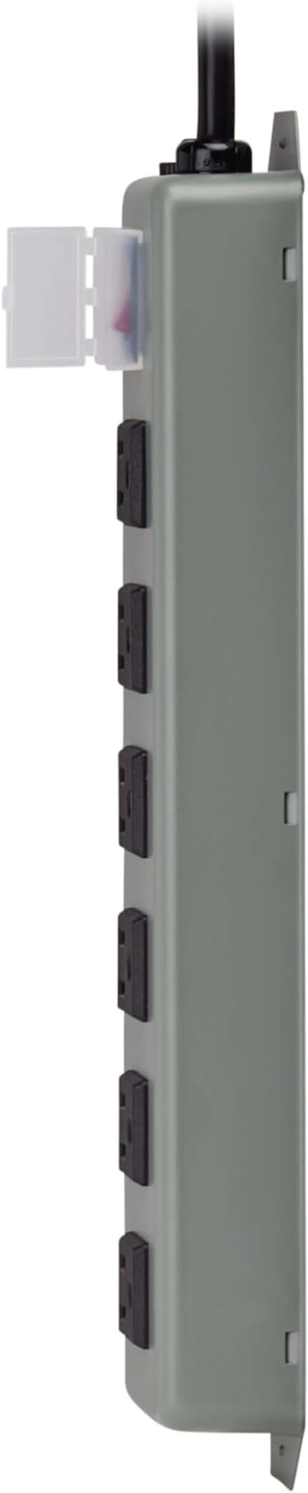 Eaton Tripp Lite Series Heavy Duty Power Strip with 6 Right-Angle Outlets, Metal, Mountable Wall Mount & Under Desk, 15ft Extension Cord, On/Off Switch Cover, Industrial Garage Work Bench (UL24RA-15)