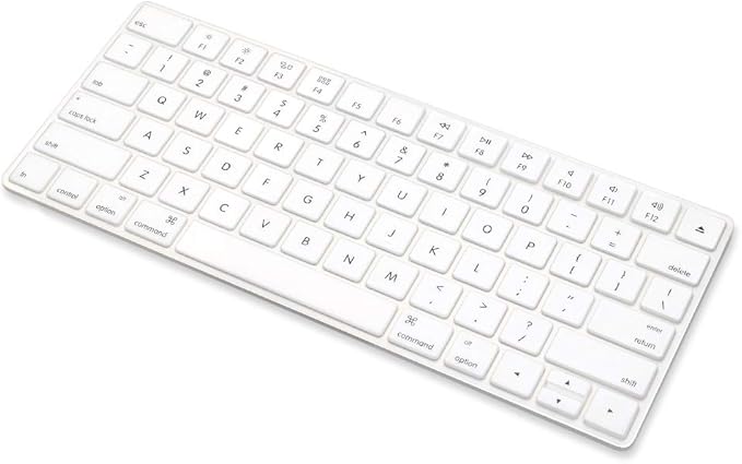 ProElife Ultra Thin Silicone Keyboard Protector Cover Skin for Apple Magic Keyboard & Magic Keyboard 2 (U.S Version, Model: MLA22L/A-A1644, Without Numeric Keypad) (White)