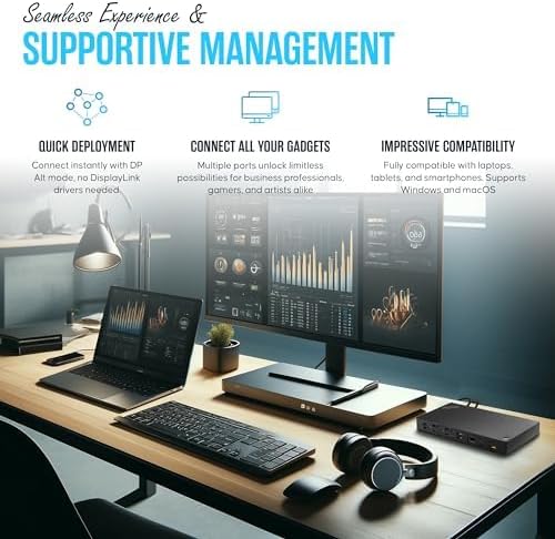 40AY0090US Lenovo Thinkpad Docking Station Dual Monitor - Supports 4K Display, Universal Dock USB Type- C Gen 2 with 4K HDMI + 4K DisplayPort + USB C Cable + 90W Adap TER (Renewed)