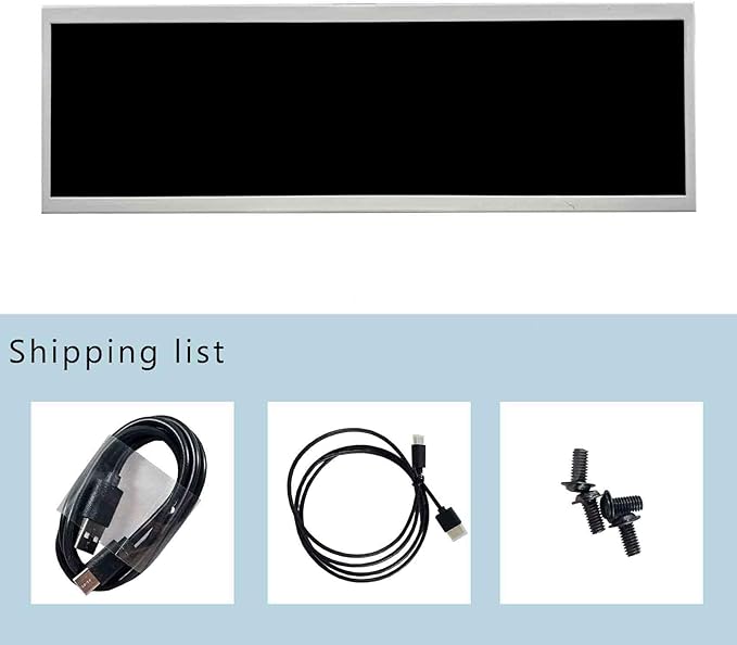 VSDISPLAY 14.5 Inch White LCD Monitor 2560x720 2K Resolution USB-C Stretched Bar Display for Computer PC Case GPU CPU Secondary Screen