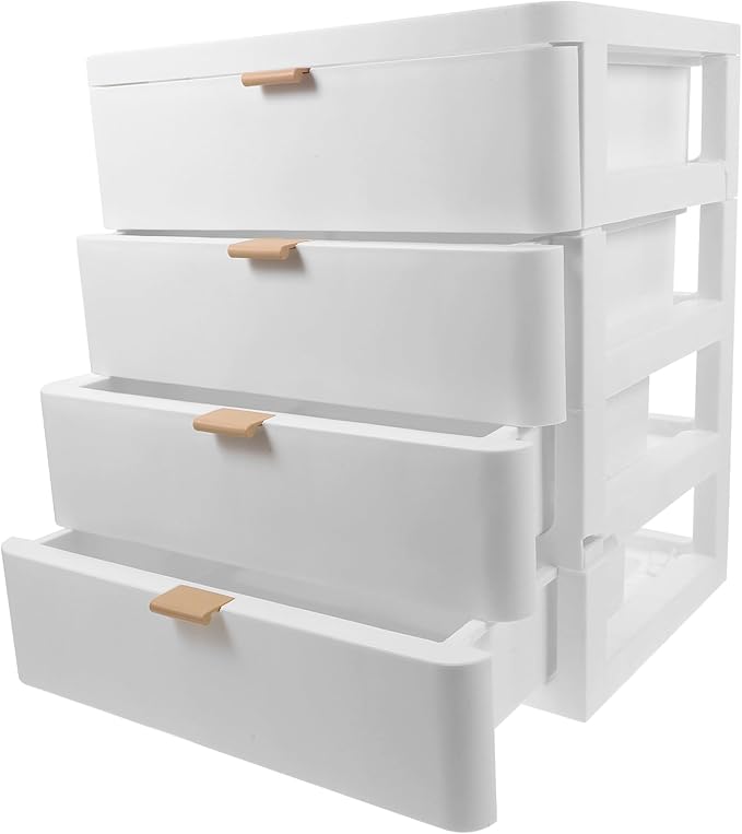 Lurrose Makeup Organizer with Drawer Tabletop Storage Box 11.41X10.23X7.67In Multi-Layer Cosmetic Storage Case for Vanity Desk Office Supplies