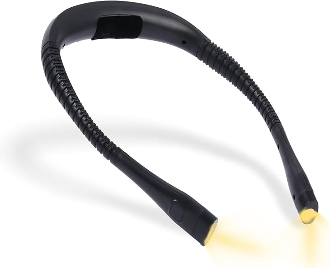 Book Light, 3-Color & 9-Brightness Reading Light, Bendable Neck Light, 60-hr Lasting Rechargeable Lamp, Perfect Book Light for Reading in Bed, Knitting, Camping (Classic, 1)