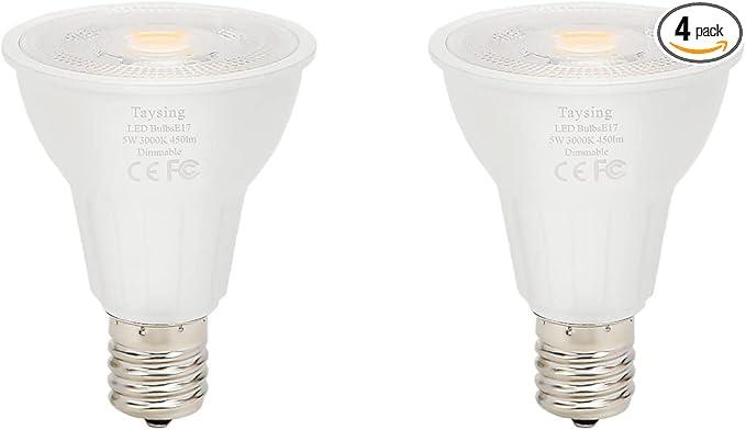 Taysing Dimmable R14 LED Spotlight Bulb 5W Type R Bulb 450 Lumen Mini Reflector Light Bulb E17 Intermediate Base Light Bulb Used for Reading Lamp Cabinet Closet Lamp Desk Lamp(2 Pack Soft White)