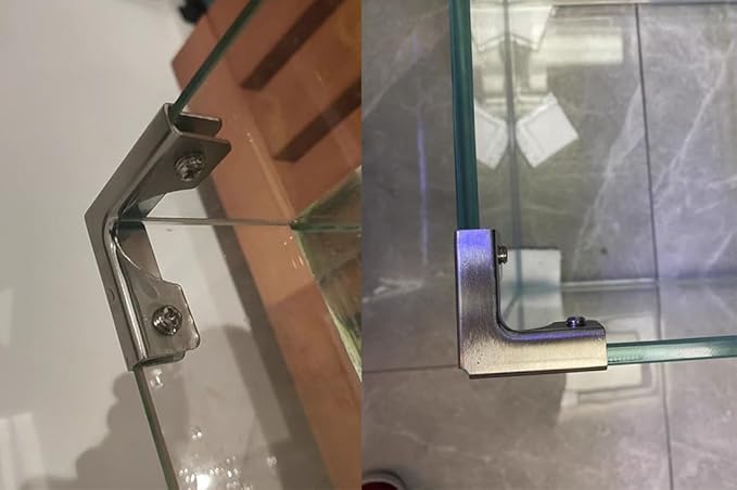 Glass Fixing Clips - 6-9mm Reinforced Clips [2 pcs] - Silver - Modern Style - Shelf Brackets