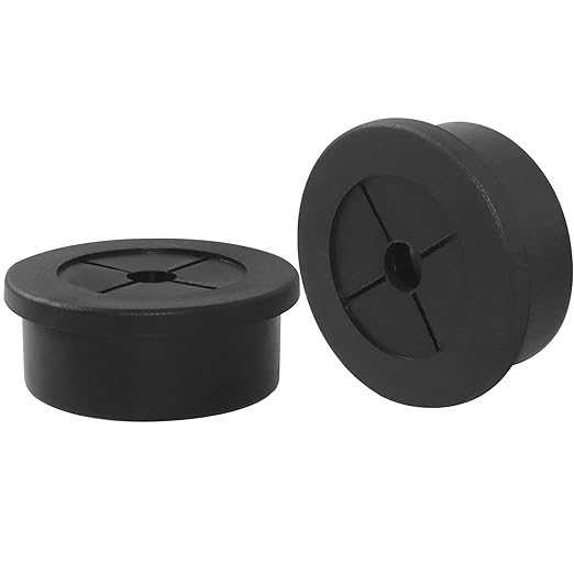 Hordion 2PCS Rubber Grommet 1-1/4 Inch (32mm), Desk Grommet Black Wire Hole Cover for Office Computer Desk Wire Cable Cord Organizer