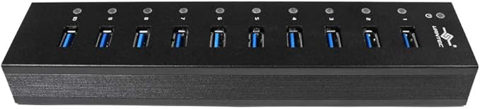 VANTEC 10-PORT USB 3.1 HUB WITH POWER ADAPTER