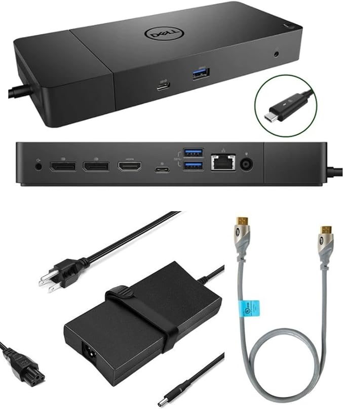 Dell Docking Station WD19S 180W Dual Monitor with 130W Power Delivery USB-C + HDMI + Dual DP Port - Ultimate Computer & Laptop,Workstation & Computer Docking Station (Renewed)