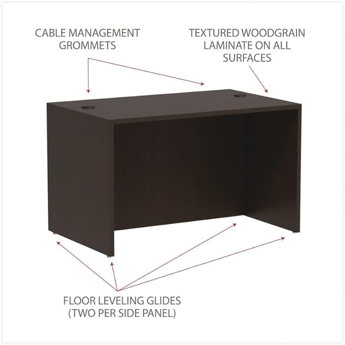Alera Alera Valencia Series Straight Front Desk Shell, 47.25" X 29.5" X 29.63", Espresso
