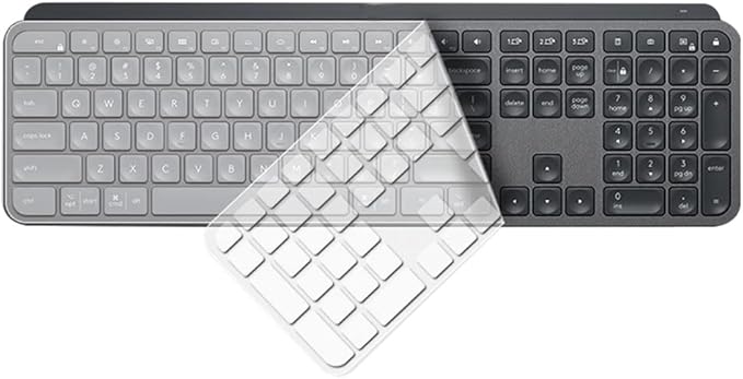 Dust-Proof Silicone Keyboard Skin Cover Compatible for Logitech Craft Advanced Wireless Keyboard & Logitech MX Keys Advanced Wireless Illuminated Keyboard (Clear)