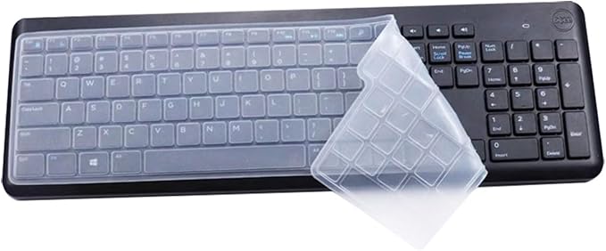 Silicone Keyboard Cover Skin Compatible for Dell Wireless Keyboard KM3322W KM117， Dell KM3322W KM117 Wireless Keyboard Protector (Clear)