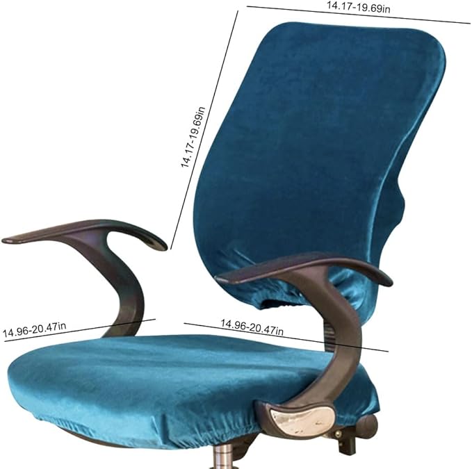 VIOKKO Stretch Spandex Velvet Computer Office Chair Covers, Removable Washable Universal Chair Slipcovers for Hotel Home Bar Wedding Party Decor (Chair Seat Cover + Backrest Cover)