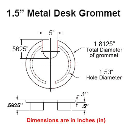 Electriduct 1.57" Metal Desk Grommet 40mm Cable Hole Cover Wire Cord Organizer | Brushed Bronze