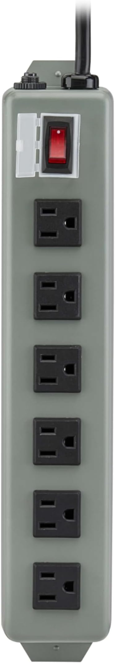 Eaton Tripp Lite Series Heavy Duty Power Strip with 6 Right-Angle Outlets, Metal, Mountable Wall Mount & Under Desk, 15ft Extension Cord, On/Off Switch Cover, Industrial Garage Work Bench (UL24RA-15)