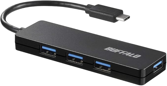 Buffalo USB HUB PS5 iMac MacBook Air/Pro Compatible with TypeC USB3.1 Gen1 4 Port Bus Power Black Slim Design Lightweight Remote Telework Home Work BSH4U125C1BK